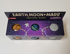 Earth Moon & Mars Squishy Balls 2.5″ Aurora Soft & Squishy Solar System