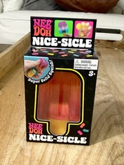 Nee Doh Nice-Sicle Super Solid Squishy Squeeze Toy 3+, Red/Yellow, 26011NAB