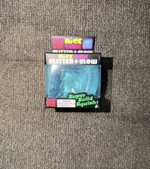 NeeDoh Nice Cube Glitter and Glow, Nee Doh Squishy, Glowing Ice Cube BLUE