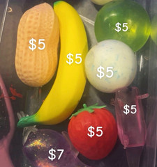 Assorted Multicolor Squeeze/Squishy Tactile Sensory Fruit & Ball Toys Lot