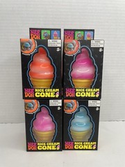 A Lot Of 4 Limited Edition Ice Cream Cone NeeDoh Orange And Pink And Blue