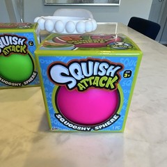 Ja-Ru Squish Attack Squooshy Sphere Squeeze Toy Set of 3 Colors Age 3+ 5inch