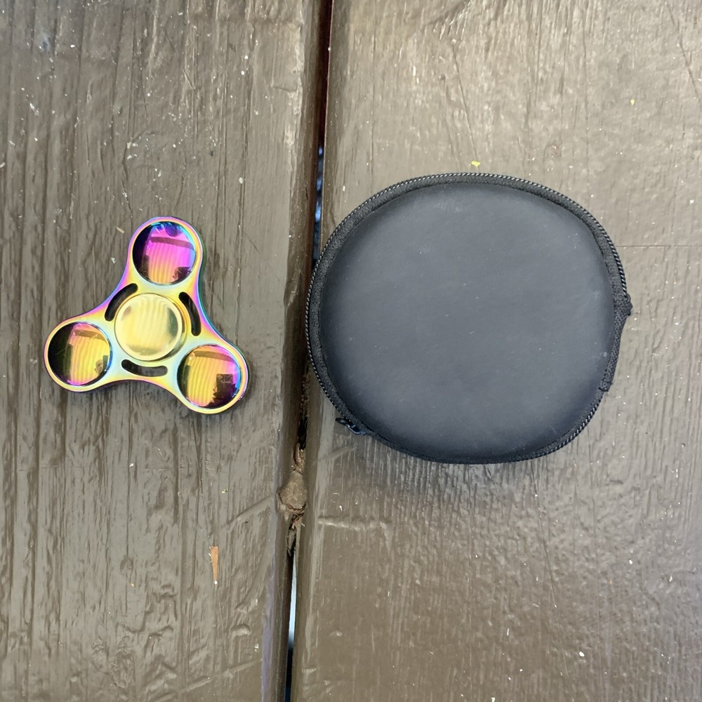 Rainbow Anti Anxiety Fidget Spinner Metal Fidget Toy With Case