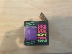 NeeDoh Nice Cube GLOW Super Solid Squish Squeeze Toy PURPLE!