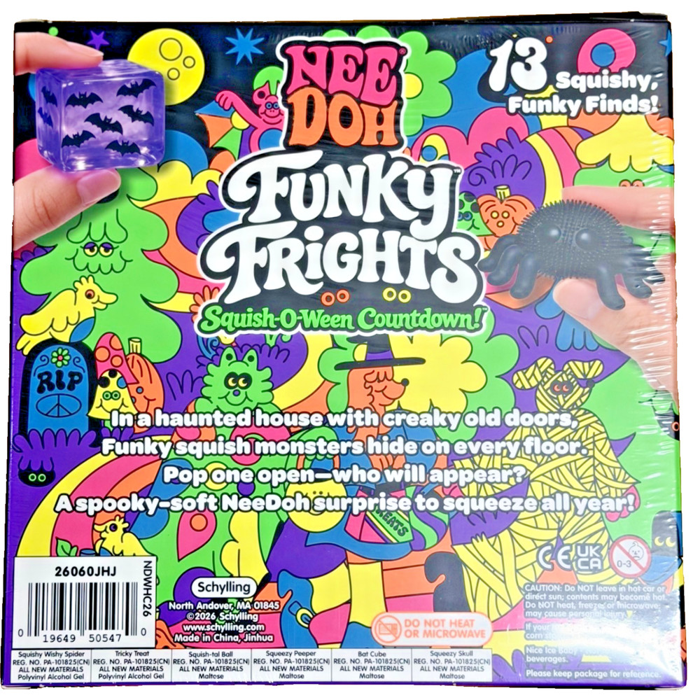 NEW NeeDoh Funky Frights Squish-O-Ween Countdown Set 13 HALLOWEEN NIB Squishies