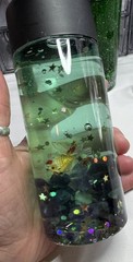 Fish Tank Sensory Jar In A Plastic Bottle With Amethyst Rocks