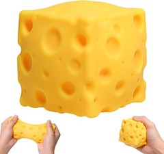 Cheese Squeeze, Soft Squishy Cheese Block Squeeze Fidget Toy for Stress Relief
