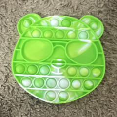 Green Bear Face Pop It Fidget Tactile Sensory Toy Ages 3+ Kids Teens Adults