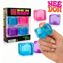 NeeDoh Nice Cube Ice Baby 4 Pack Mini Cubes Squishy Stress Relief Fidget Toy New