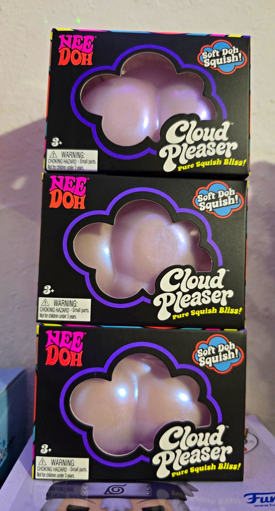 X3 NeeDoh Cloud Pleaser Soft Doh Squish Tactile Squeeze Toy, Purple. FREE SHIP