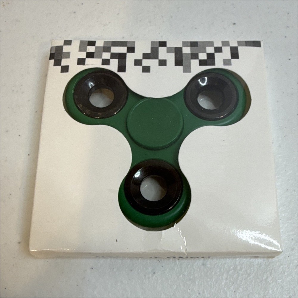 Green/Black Tri-Spinner Hand Fidget Spinner Toy, Ages 3+, 2017, RN 93551