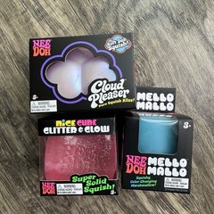 Authentic Needoh Schylling Cloud Pleaser, Glitter And Glow And Mello Mallo Lot