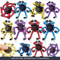 12PC Transformable Fidget Spinner Robot Toys for Kids Adults Stress Relief robot