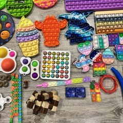 Pop Its Fidgets Squishes 60 + Toy Lot Stress Relieving Toys