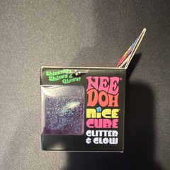 Nee Doh Nice Cube Glitter & Glow Super Solid Squish, Purple, 3+ (26057HY)