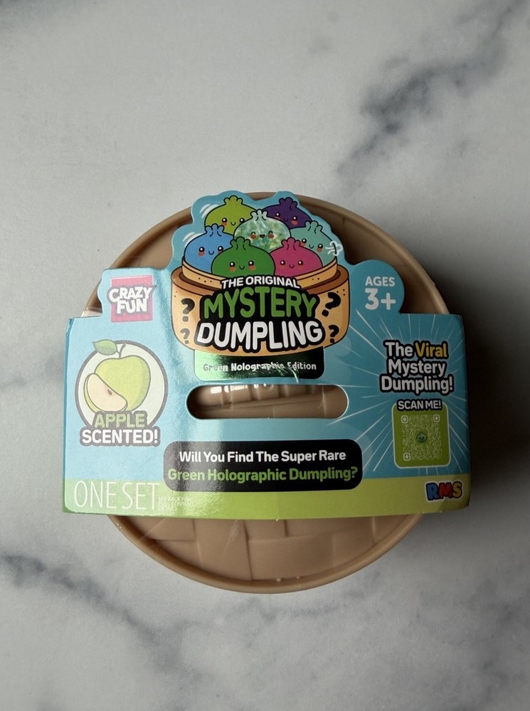1x RMS Crazy Fun Squishy 🍏 Green Holographic Edition 🍏 Mystery Dumpling Sealed