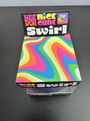 Nee Doh Nice Cube Swirl Schylling Super Solid Squish Squeeze Toy, Purple Swirl