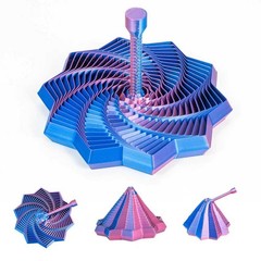 3D Printed Expanded Sensory Fidget Star,Transformable 0.02 inches, Red-blue