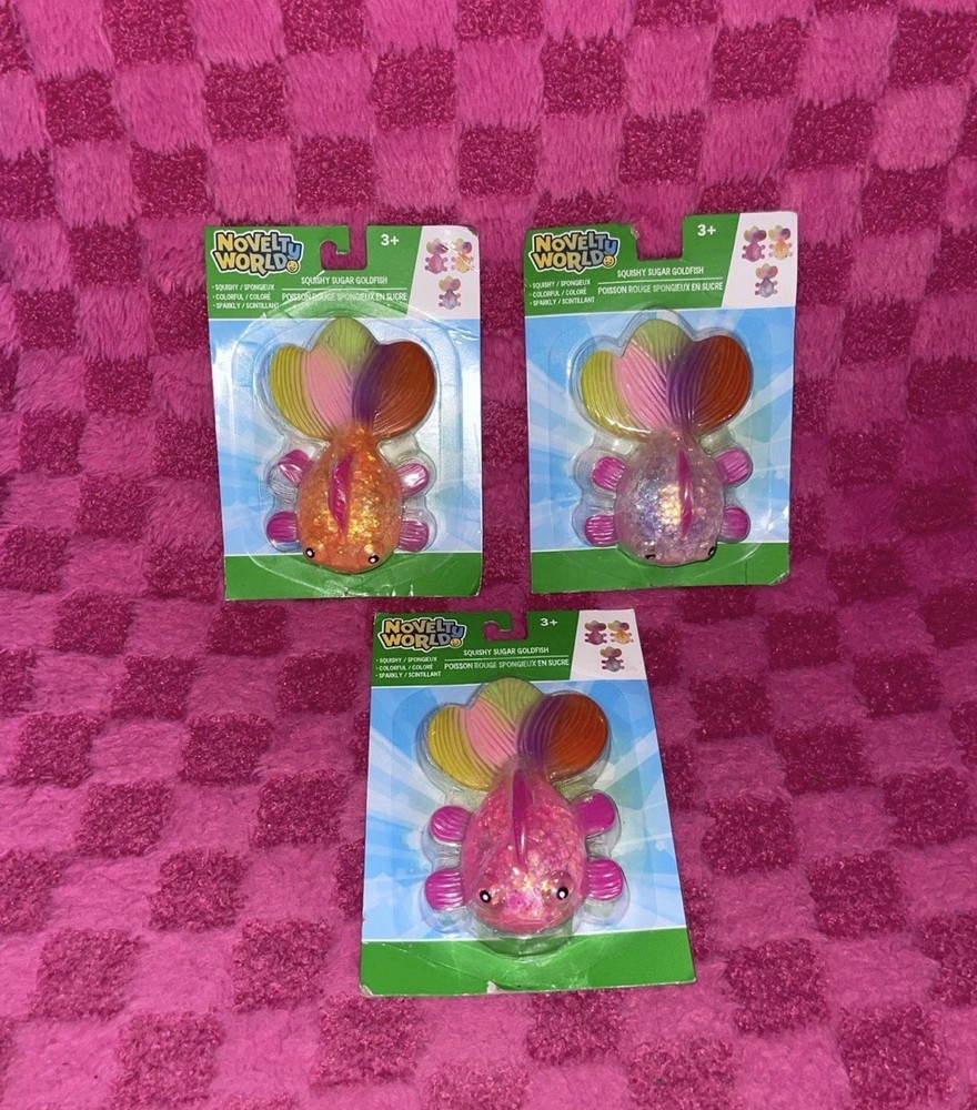 Squishy Glitter Goldfish Bundle LOT of (3) Packages