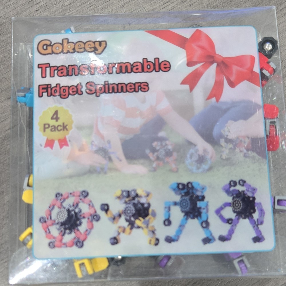 Gakeey Transformable Fidget Spinners 4 Pack for Ages 4-7, 8-11, 12-16, 17+