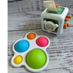 Fat Brain Toy Co Dimpl and Activity Cube Kids Multicolor Sensory Fidget Set