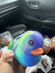 Squeezy Tie Dye Rubber Duck Squishy Sensory Fidget Toy Multicolor Blue