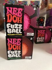 NeeDoh Fuzz Ball Flower Power & Velvet Squeeze Bundle, (1)Pink & (1)Orange