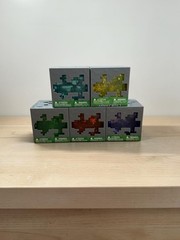 Minecraft Jelly Cube Fidget Toy- Lot of 5- Yellow- Blue- Red- Green- Purple