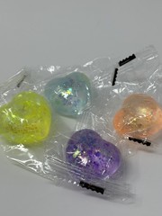 New 4x Squishy Sensory Toy Glitter Squeezy Sparkle Sugar Hearts