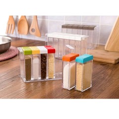 Spice Shaker, 6 Pcs Seasoning Rack Spice Pots Storage Container Condiment Jar…