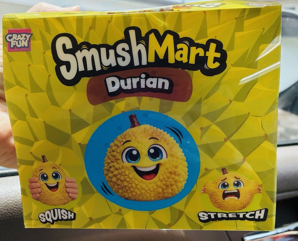 Rare NEW RMS SmushMart Durian 100% Squishy Squeeze Toy, Yellow, MPN 9256070