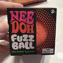 NeeDoh Fuzz Ball Velvet Squeeze Tactile Squeeze Toy Orange/Black MPN 26053HY