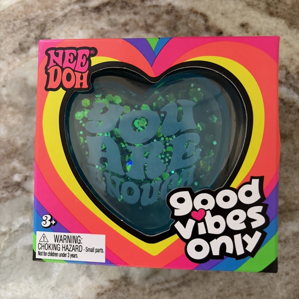 *NEW* NeeDoh GOOD VIBES ONLY 🩵 – BLUE HEART Sparkle