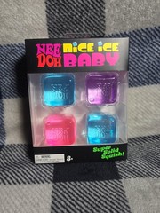 NeeDoh Nice Ice Baby 4 pack, Set of Four Nee Doh Mini Nice Cube Pink Blue Purple