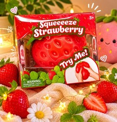 Sunny days JUMBO Squeezy Squeeezy Strawberry Squishy Toy Stress Relief Toy