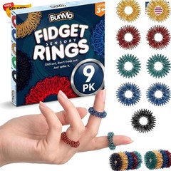 Spiky Sensory Rings 9pk – Fidget Rings for Adults – Sensory Stimulation & Fin…