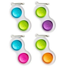 Fat Brain Toys Simpl Dimpl Fidget Keychain Blue/Pink Stress Relief Sensory Toy