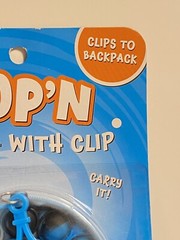 POP’N Pop It round coin Pouch With Clip Fidget Toy Kids Accessory blue/white