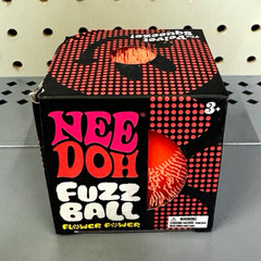 Nee Doh Fuzz Ball Flower Power Tactile Squeeze Toy Orange/Black Ages 3+