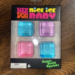 New NeeDoh Nice Ice Baby Sensory Squish Cube Super Solid Stress Toy 4 Cube Pack