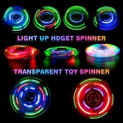 FIGROL 5 Pack Fidget Spinner, Light Up Small, Blue&white&green&yellow&red