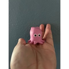 Pink Octopus Squeeze Toy Mini Rubber Stress Relief Fidget Figure Pink Cephalopod