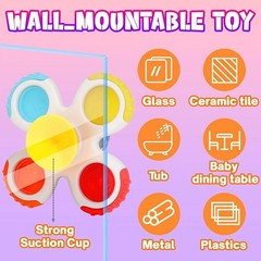 Baby Toys 3pcs Fidget Spinner Space Bath Spinner Space Suction Cup Fun Play Set
