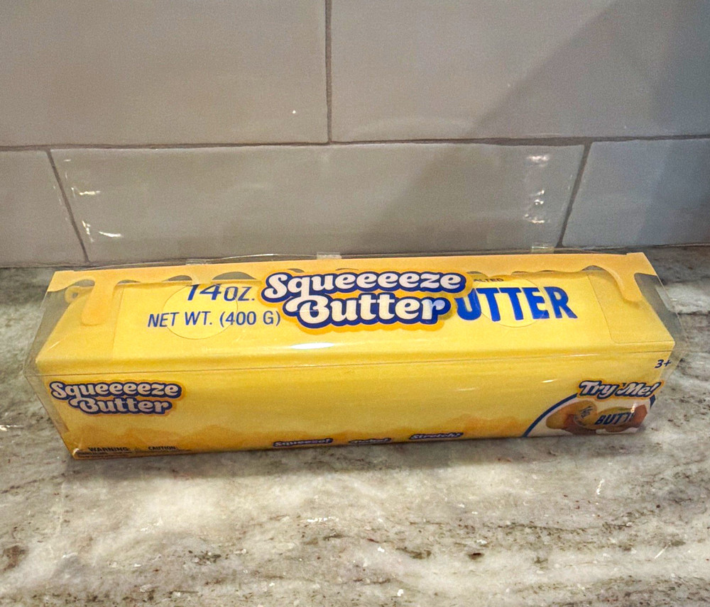 Gaggle Zone Squeeeeze Butter Squish Squeeze Toy Tactile Yellow 14oz Ages 3-4