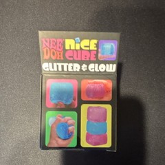 Nee Doh Nice Cube Glitter & Glow Super Solid Squish, Purple, 3+ (26057HY)