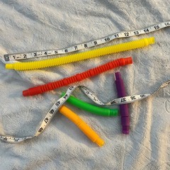 5pc Pop Tube Sensory Fidget Toys Set Colorful Stretch Bendable Tactile Tubes