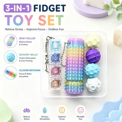 3 in 1 Sensory Toys Set Little Ouchies Roller Fidget Toy Balls Keyboard Toys US
