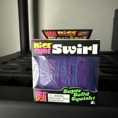 Nee Doh Nice Cube Swirl Super Solid Squish Purple Blue slight black accent RARE