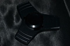 Black Metallic Aluminum Fidget Spinner Metal Tri Fecta Kids Teens To Adults Toys