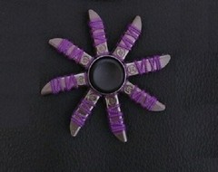 8 Arms Pretty Purple Metal Fidget Spinner Japanese Kids Hand Spinning Toy XMAS